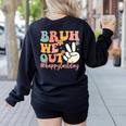 Bruh We Out Teacher Retro Last Day Of School Boys Girls Kids Women's Sweatshirt Back Print Black Bruh We Out Teacher Retro Last Day Of School Boys Girls Kids Women's Sweatshirt Back Print Black
