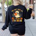 You Can't Scare Me I Teach 5th Grade Teacher Halloween Ghost Women's Sweatshirt Back Print Black