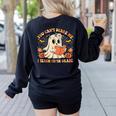 You Can't Scare Me I Teach Fifth Grade Halloween Teacher Women's Sweatshirt Back Print Black