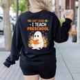 You Cant Scare Me I Teach Preschool Halloween Teacher Women's Sweatshirt Back Print Black You Cant Scare Me I Teach Preschool Halloween Teacher Women's Sweatshirt Back Print Black