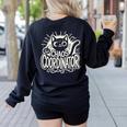 Cat Chaos Coordinator For Women Mom Halloween Teacher Women's Sweatshirt Back Print Black