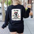 Cat It's Fine I'm Fine Everything Is Fine Teacher Life Women's Sweatshirt Back Print Black Cat It's Fine I'm Fine Everything Is Fine Teacher Life Women's Sweatshirt Back Print Black