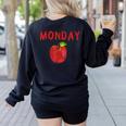Caterpillar Friday Fruit Kindergarten Teacher Men Women Kids Women's Sweatshirt Back Print Black Caterpillar Friday Fruit Kindergarten Teacher Men Women Kids Women's Sweatshirt Back Print Black