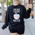 Chicago Teachers Matter Support Union Education Red For Ed Raglan Baseball Tee Women's Sweatshirt Back Print Black Chicago Teachers Matter Support Union Education Red For Ed Raglan Baseball Tee Women's Sweatshirt Back Print Black