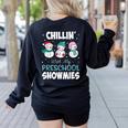 Chillin' With My Preschool Snowmies Teacher Christmas Men Women Kids Women's Sweatshirt Back Print Black Chillin' With My Preschool Snowmies Teacher Christmas Men Women Kids Women's Sweatshirt Back Print Black