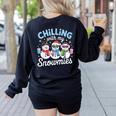 Chillin With My Snowmie Women Christmas Snowman Teacher Snow Women's Sweatshirt Back Print Black Chillin With My Snowmie Women Christmas Snowman Teacher Snow Women's Sweatshirt Back Print Black