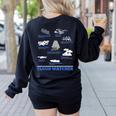 Cloud Watcher Cloud Types Science Student Teacher Cute Faces Women's Sweatshirt Back Print Black