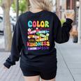 Color The World With Kindness Teachers Back To School Women's Sweatshirt Back Print Black Color The World With Kindness Teachers Back To School Women's Sweatshirt Back Print Black