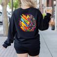 Colorful Brain Art Teacher Artist Painter Student Women's Sweatshirt Back Print Black Colorful Brain Art Teacher Artist Painter Student Women's Sweatshirt Back Print Black
