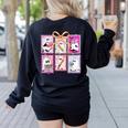 Coquette Bow Spooky Teacher Ghost Halloween Trick Or Teach Women's Sweatshirt Back Print Black Coquette Bow Spooky Teacher Ghost Halloween Trick Or Teach Women's Sweatshirt Back Print Black