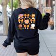 Coquette Bow Teacher Thanksgiving Fall Autumn Girls Women Women's Sweatshirt Back Print Black