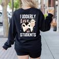 Cow Teacher Lover Women's Sweatshirt Back Print Black Cow Teacher Lover Women's Sweatshirt Back Print Black