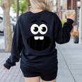 Creepy Carrots Face Teacher Halloween Costume Matching Women's Sweatshirt Back Print Black Creepy Carrots Face Teacher Halloween Costume Matching Women's Sweatshirt Back Print Black