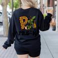 Cute Camo Pre K Back To School Teacher Kid Preschool Women's Sweatshirt Back Print Black