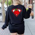 Cute Distressed Super Teacher Superhero Apple Shirt Women's Sweatshirt Back Print Black Cute Distressed Super Teacher Superhero Apple Shirt Women's Sweatshirt Back Print Black