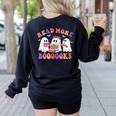 Cute Ghost Read More Books Lover Teacher Halloween Costume Women's Sweatshirt Back Print Black Cute Ghost Read More Books Lover Teacher Halloween Costume Women's Sweatshirt Back Print Black