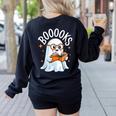 Cute Ghost Reading Book Librarian Teacher Halloween Costume Women's Sweatshirt Back Print Black Cute Ghost Reading Book Librarian Teacher Halloween Costume Women's Sweatshirt Back Print Black