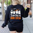 Cute Ghost Team Pre K Boo Crew Halloween Teacher Student Women's Sweatshirt Back Print Black Cute Ghost Team Pre K Boo Crew Halloween Teacher Student Women's Sweatshirt Back Print Black