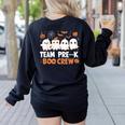 Cute Ghosts Pre-K Boo Crew Teachers Halloween Party Team For Men Women Kids Women's Sweatshirt Back Print Black