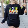 Cute Gnomes Teach Love And Inspire Back To School Teacher Women's Sweatshirt Back Print Black Cute Gnomes Teach Love And Inspire Back To School Teacher Women's Sweatshirt Back Print Black