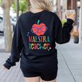 Cute Maestra Teacher Women's Sweatshirt Back Print Black