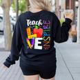 Cute Teach Love And Inspire Men Women Teacher Women's Sweatshirt Back Print Black