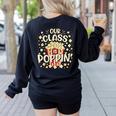 Cute Teacher Popcorn Day Women's Sweatshirt Back Print Black