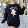 Dancolotl Ballerina Axolotl Ballet Dance Teacher Women's Sweatshirt Back Print Black Dancolotl Ballerina Axolotl Ballet Dance Teacher Women's Sweatshirt Back Print Black
