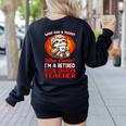 What Day Is Today Retired Special Education Teacher Women's Sweatshirt Back Print Black What Day Is Today Retired Special Education Teacher Women's Sweatshirt Back Print Black