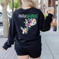 Dino Para Professional Teacher Collection T-Rex Dinosaur Paraeducator Assistant Teacher Women's Sweatshirt Back Print Black