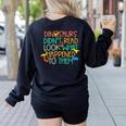 Dinosaurs Didnt Read Book Lover Boys Kids Teacher Women's Sweatshirt Back Print Black