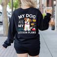 My Dog Ate My Lesson Plan Teacher Back To School Women's Sweatshirt Back Print Black My Dog Ate My Lesson Plan Teacher Back To School Women's Sweatshirt Back Print Black