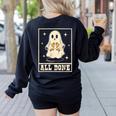 All Done Sign Language Ghost Speech Pathology Teacher Women's Sweatshirt Back Print Black All Done Sign Language Ghost Speech Pathology Teacher Women's Sweatshirt Back Print Black