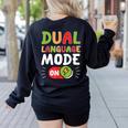 Dual Language Teacher Bilingual Teacher Women's Sweatshirt Back Print Black