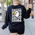 Eagles School Sports Fan Team Spirit Teacher Parent Student Women's Sweatshirt Back Print Black