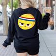 The Eggcellent Athlete Good Egg Teacher Halloween Food Group Women's Sweatshirt Back Print Black