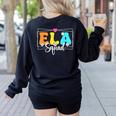 ELA Squad Teacher Back To School English Language Arts Women's Sweatshirt Back Print Black ELA Squad Teacher Back To School English Language Arts Women's Sweatshirt Back Print Black