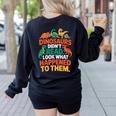 English Teacher Dinosaurs Didn’t Read What Happened To Them Women's Sweatshirt Back Print Black English Teacher Dinosaurs Didn’t Read What Happened To Them Women's Sweatshirt Back Print Black