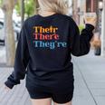 English Teacher Their There Theyre Grammar Men Women Women's Sweatshirt Back Print Black English Teacher Their There Theyre Grammar Men Women Women's Sweatshirt Back Print Black