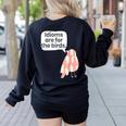 English Teachers Idiom Joke Grammar Police Literature Lovers Men Women Girls Kids Women's Sweatshirt Back Print Black English Teachers Idiom Joke Grammar Police Literature Lovers Men Women Girls Kids Women's Sweatshirt Back Print Black