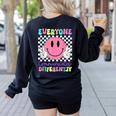 Everyone Communicates Differently Autism Awareness Teacher Women's Sweatshirt Back Print Black Everyone Communicates Differently Autism Awareness Teacher Women's Sweatshirt Back Print Black