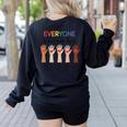Everyone Is Welcome Here Idaho Teacher Women's Sweatshirt Back Print Black