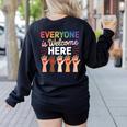 Everyone Is Welcome Here Shirt Teacher Women's Sweatshirt Back Print Black Everyone Is Welcome Here Shirt Teacher Women's Sweatshirt Back Print Black