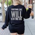Everything I Say WILL Be On The Exam Teacher For Men Women Women's Sweatshirt Back Print Black