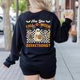 Are You Fall o Ween Directions Halloween Skeleton Teacher Women's Sweatshirt Back Print Black Are You Fall o Ween Directions Halloween Skeleton Teacher Women's Sweatshirt Back Print Black