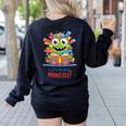 Feed The Reading Monster Halloween Teacher Women's Sweatshirt Back Print Black