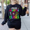 Feliz Primer Dia De Clases Kids Girl Teacher Spanish School Women's Sweatshirt Back Print Black Feliz Primer Dia De Clases Kids Girl Teacher Spanish School Women's Sweatshirt Back Print Black