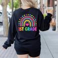 First Grade Rainbow Girls Boys Teacher Team 1st Grade Squad Women's Sweatshirt Back Print Black First Grade Rainbow Girls Boys Teacher Team 1st Grade Squad Women's Sweatshirt Back Print Black