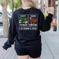 First Teach Then Thanksgiving I'm Earning A Break Teacher Women's Sweatshirt Back Print Black First Teach Then Thanksgiving I'm Earning A Break Teacher Women's Sweatshirt Back Print Black
