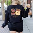 Friyay Teacher Coffee Friday School Cute Fri Yay Women's Sweatshirt Back Print Black Friyay Teacher Coffee Friday School Cute Fri Yay Women's Sweatshirt Back Print Black